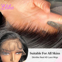Wig Rambut Asli HD Lace Front 13x4 Lurus, Ukuran 12--40 Inch, Kepadatan 250%, Tanpa Lem, Pre Plucked, Grosir dari Pabrik untuk Wanita Kulit Hitam