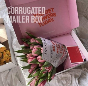 ODM Design Sustainable <b>Mailing</b> Solutions Custom Flower Shipping <b>Box</b> 100% Recyclable Corrugated Gift Packaging - Product Image 5