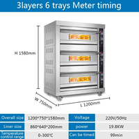 Four professionnel de haute qualité pour la boulangerie, 1, 2, 3 plaques, 6, 9, 12 plateaux, four d'usine, acier inoxydable, four à pain, four à pizza