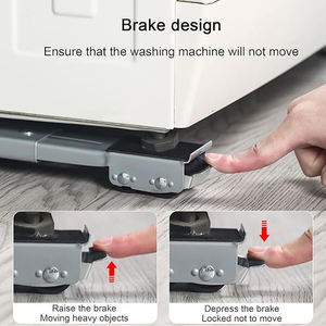 <span class=keywords><strong>Support</strong></span> Mobile Réfrigérateur et Lave-Linge sur Roues Ajustable <span class=keywords><strong>pour</strong></span> Appareils Électroménagers - Product Image 2