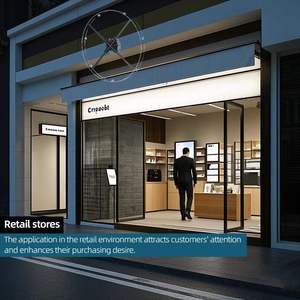 3DHologramFan Wifi APP Control Naked Eye <b>3D</b> Hologram Fan LED Advertising Display Wall Mount Shop Window Logo <b>Projector</b> CE RoHS - Product Image 2