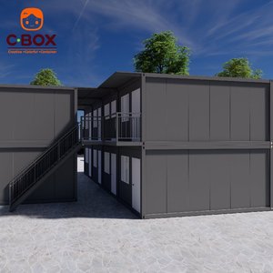 Casa Contenedor Desmontable de Lujo Cbox, Negra, de 2 Pisos, Unidad Móvil Pequeña, Dormitorio, Apartamento, Oficina Prefabricada Portátil, Casa Modular - Product Image 4
