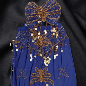 Costume de danse du ventre professionnel respirant et gaufré RAWAT HANDICRAFTS pour femme adulte, tenue de performance tribale égyptienne - Product Image 3