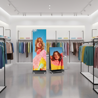 Écran d'affichage numérique LED pliable à écran tactile couleur pour intérieur, sur pied mobile, affichage publicitaire OEM pour magasin de détail