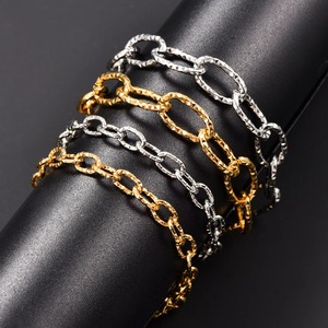Collier chaîne à maillons ovales créatifs de 5 mm/8,5 mm pour femmes et hommes, en acier inoxydable, couleur argent/or, bijoux exquis avec gravure - Product Image 2