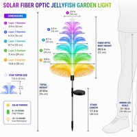 Guirlandes lumineuses solaires LED IP65 étanches, commande tactile, angle de faisceau 360°, pour extérieur, jardin, paysage, cour, pelouse, sol