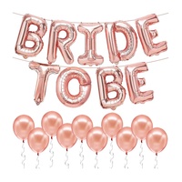 Décoration de fête de mariage, ballon en feuille d'aluminium rose doré avec inscription « Bride To Be » et ensemble de ballons en latex pour fête de mariage