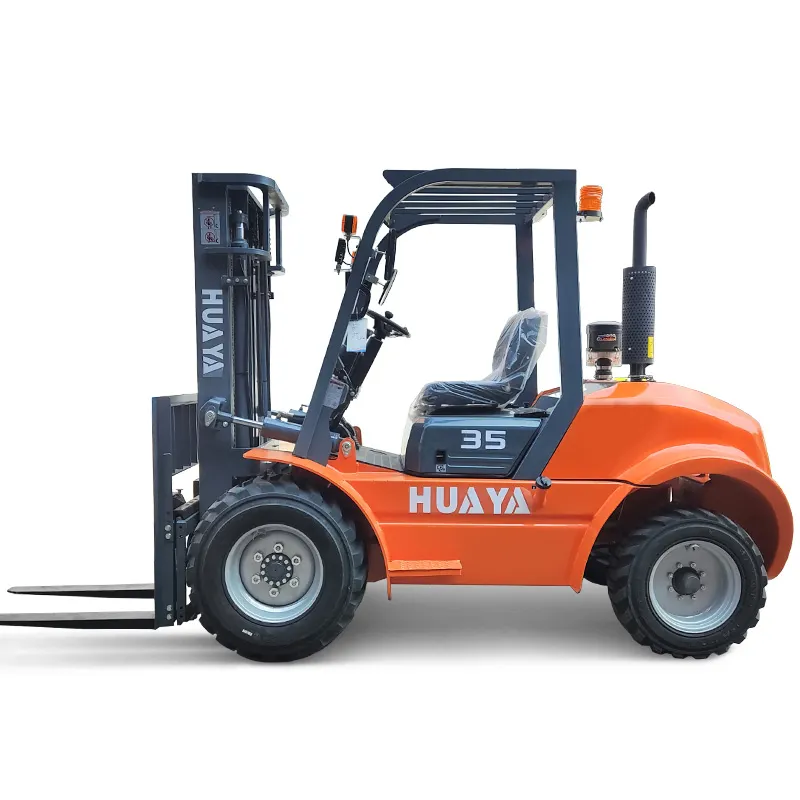 En iyi fiyat 4x4 tüm arazi tipi forklift 3 ton 4 ton 5 ton kaliteli dizel yük kaldırma araçları EPA Eur5 motor ile forklift arazi