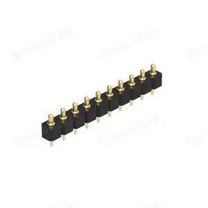 Fabricante profissional pogo pin 3mm macho H2.5mm única linha reta DIP personalizado pcb pogo pin conector