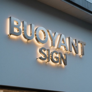 Outdoor Sign Board <b>Led</b> Acrylic Backlit Channel <b>Letters</b> Stainless Steel Metal Logo Shop Store 3d Business Sign - Product Image 1