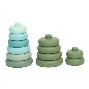 hot selling silicone baby stacking stones toy for baby playing stacking ring