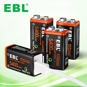 고품질 600mah 9v 5400mwh USB 리 이온 배터리 충전식 리튬 이온 배터리 USB 멀티 미터