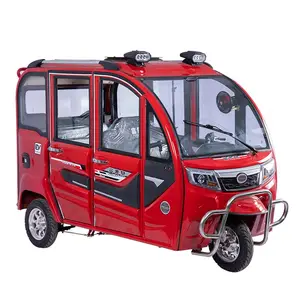 3-4 Passenger Seat 60v 72v 1100w 1300w Enclosed Electric Tricycles