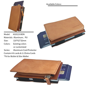 Porte-cartes en aluminium bloquant RFID Portefeuille en métal antivol avec doublure en nylon Type de fermeture ouverte courte longueur pour une utilisation bancaire - Product Image 2