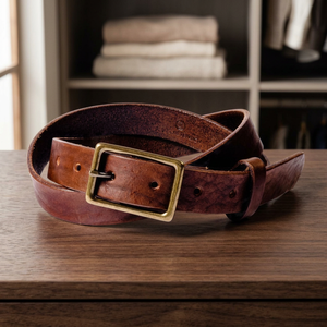 Compre en Línea Cinturón de Cuero Hecho a Mano para Hombre, de Lujo, Formal, con Hebilla Cuadrada de Acero, Ecológico, de Primera Calidad, Resistente al Agua, en Oferta - Product Image 1