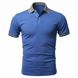 Polo Blanco con Cuello en Contraste para Hombre, Manga Corta, Tejido de Punto, Cierre de Botones, Logotipo Personalizado - Product Image 4