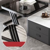 Table basse carrée moderne de luxe, style cyber-célébrité, nouvelle combinaison carrée en verre et plateau en roche, pour petits appartements, en MDF, pour salon