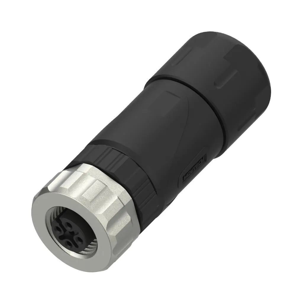 Female M12 waterproof field assembly optical electrical cable connector with PG11 connection