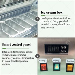Vitrina expositora de helados y paletas, congelador de 16 bandejas, económica, con cristal curvo, mini vitrina de gelato rígida - Product Image 4