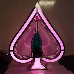 Présentoir de Spades de vin Rechargeable, porte-bouteille vip vin Champagne luminescent LED spades Ace présentateur