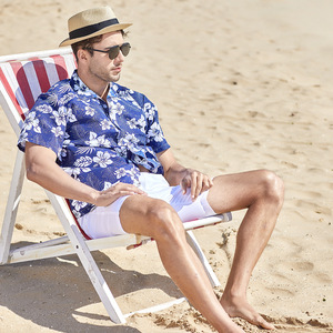 Camisa hawaiana de manga corta para hombre, ropa con estampado completo personalizado, de 4 vías de tejido elástico, con cuello abotonado, Tropical, para playa, de verano - Product Image 2