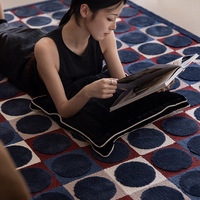 Nouveau tapis géométrique moderne à boucles faites à la machine, tapis à poils coupés à la main, salon, polyester, grande décoration d'intérieur, 200x300