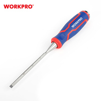 WORKPRO 6mm(1/4 ") ciseau à bois sculpture ergonomique à poignée souple ciseau à bois
