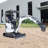 Excavator Mini Derette RT15 1,5 Ton Mesin Kubota atau Yanmar 16HP untuk Pekerjaan Pertanian dengan Bucket Penggali Bersertifikasi CE EPA ISO