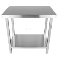 Table de préparation en acier inoxydable pour la restauration, la cuisine et les événements, avec pieds de table réglables pour restaurant