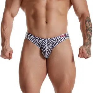 Sexy Men's Underwear Thong G-String Leopard Print Bulge Underpants Cheetah Knickers Gay Men Lingerie Briefs Underwear