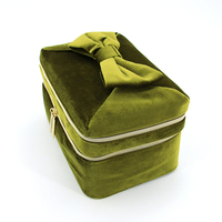 Pochette de maquillage en velours écologique personnalisée de marque, sac de toilette en velours pour cosmétiques, sac de voyage léger, organiseur de beauté de voyage