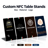 Support de menu NFC Google Review en PVC et acrylique personnalisé pour avis Google et cartes de bus, personnalisable pour entreprise