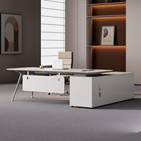 Bureau d'ordinateur moderne et durable en bois pour hôpital public et immeuble de bureaux, avec armoire de rangement pour salle du personnel
