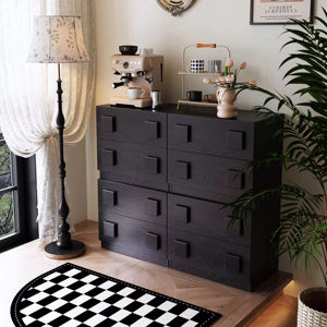 Meuble de rangement <span class=keywords><strong>Carmen</strong></span> en bois massif de style antique, rétro, pour salon, armoire modulaire combinée, meuble TV, maison, villa, salle à manger - Product Image 1