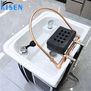 KISEN Mobilier de Luxe pour Salon de Coiffure, Lit de Spa Japonais pour Soins Capillaires, Traitement Spa à Circulation d'Eau, Bac à Shampooing en Céramique - Product Image 4