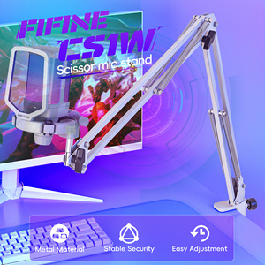 Fifine cs1w Có Thể Điều Chỉnh Kim Loại Mic Bùng Nổ Cánh Tay Đứng Chủ 360 Độ Xoay Hợp Kim Nhôm Máy Tính Để Bàn Kẹp Núi - Product Image 2