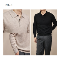 Service OEM&ODM NARI, polos en cachemire pour hommes, pull en cachemire doux et chaud pour l'automne et l'hiver