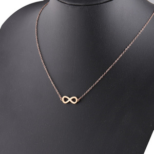 Cadena <span class=keywords><strong>de</strong></span> eslabones con símbolo <span class=keywords><strong>de</strong></span> amor, collar con colgante <span class=keywords><strong>de</strong></span> corazón, plateado, lateral, personalizado, infinito, número 8 - Product Image 5