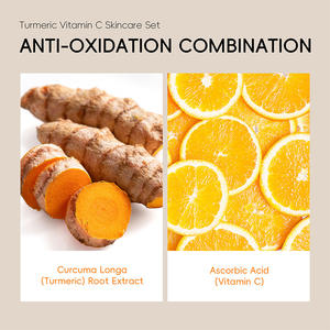 Kit de Soins Quotidiens Personnalisé OEM au Curcuma et à <span class=keywords><strong>la</strong></span> Vitamine C <span class=keywords><strong>pour</strong></span> Éliminer <span class=keywords><strong>les</strong></span> <span class=keywords><strong>Taches</strong></span> Noires et Réduire l'Acné, Lot de 5 Pièces - Product Image 6