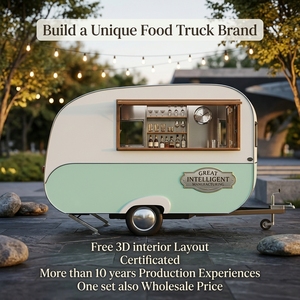 Camion de restauration économique : Bar à café, Chariot à fleurs personnalisé, Camion à jus, Camion de mariage, Caravane à glaces, Remorque coulissante, Cuisine extérieure - Product Image 1