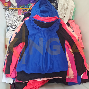 T-shirts d'été pour femmes à col rond 100 % coton, en gros, à prix réduit, pour adultes, vêtements d'<span class=keywords><strong>occasion</strong></span>, marque chinoise KINGAAA - Product Image 2