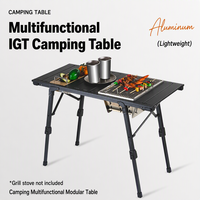 Table de camping pliante en alliage d'aluminium pour barbecue, cuisine mobile, table IGT extérieure, combinaison libre, vente en gros