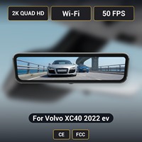 Pour Volvo XC40 2022 ev H10 Pro, caméra de rétroviseur avec streaming, caméra de tableau de bord 2K 9,2 pouces, double objectif avant et arrière, certifiée CE FCC, d'origine OEM