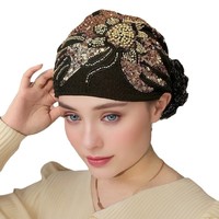 Nuevo Pañuelo para la Cabeza con Diseño Floral, Artículo de Moda Popular para Transmisiones en Vivo, Sombrero Fénix de Satén Grande, Primavera Otoño
