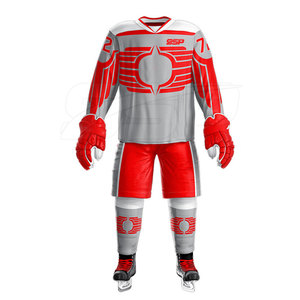 ชุดเครื่องแบบฮ็อกกี้น้ำแข็งพร้อมแขนยาวชุดทีมพิมพ์ชื่อทีม OEM สำหรับชุดกีฬางานตามสั่ง - Product Image 2