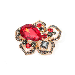 Broche coréenne rétro en cristal rose, épingle florale pour vêtements, accessoires pour veste de costume et cheongsam - Product Image 5