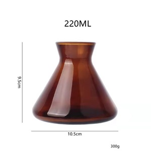 Botellas de vidrio vacías personalizadas en forma de cono de 200 ml, de lujo, en color ámbar y negro, para difusor de varillas, con varillas, ambientador, botella de perfume - Product Image 2