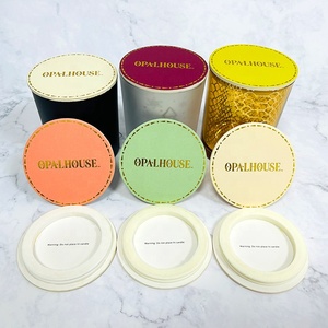 Coperchi Personalizzati in Cartone per Barattoli di Candele, Coperture in Carta Stampata <span class=keywords><strong>con</strong></span> Logo e Colore Personalizzati, Coperchi per Barattoli di Candele <span class=keywords><strong>con</strong></span> Guarnizioni in Silicone - Product Image 1