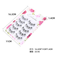 Lot de 5 paires de faux cils en vison synthétique 3D, effet naturel, avec bande transparente, cils en éventail, logo personnalisé