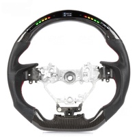 Volant personnalisé en fibre de carbone véritable avec LED de vitesse et compte-tours pour Lexus IS NX GS ES 2014-2020, fond plat, 3 boutons